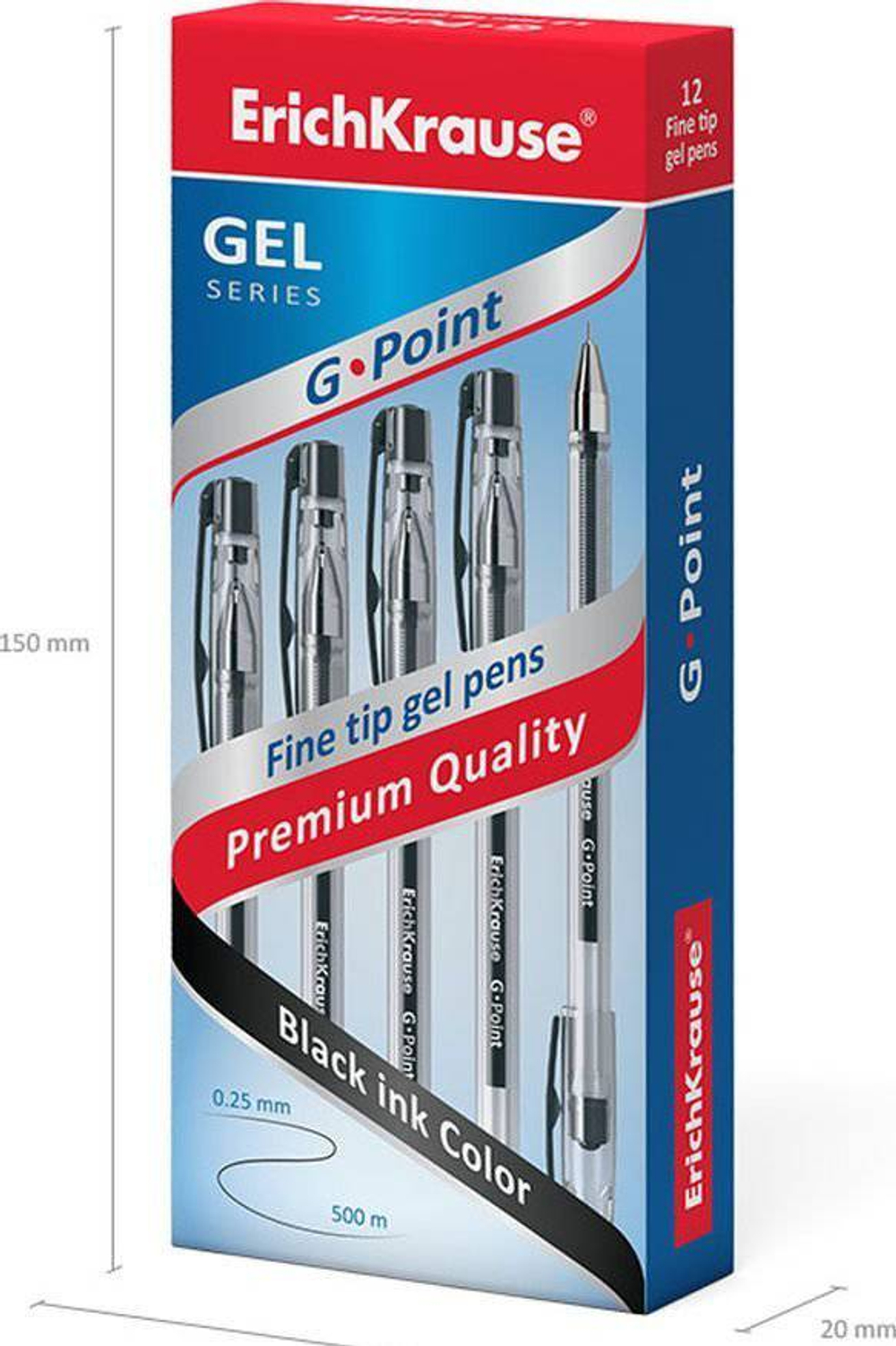 Ручка гел. EK17628 G-Point игла черная *12/144*1728 1370 4041485851370