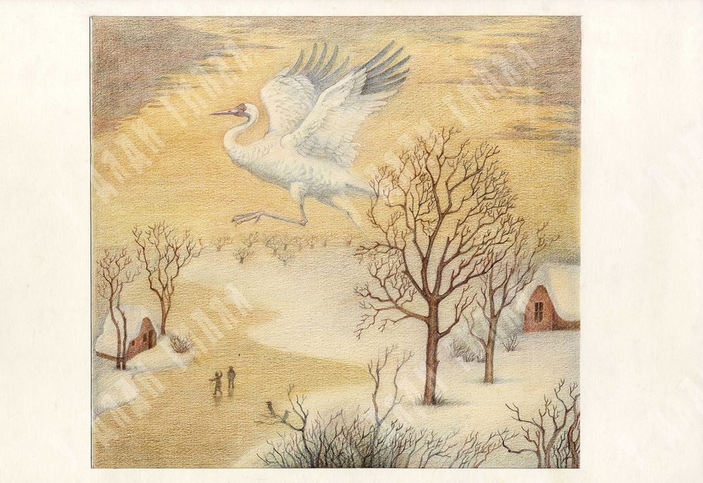 Пешков Р. В. Зима. Бумага, цветной карандаш. Россия, 2014 г.