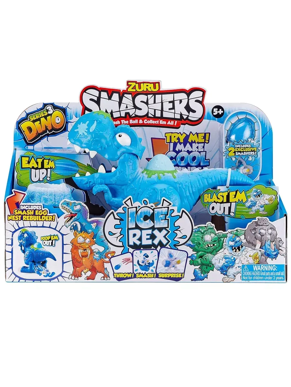 Интерактивная игрушка динозавр яйцо сюрприз Зуру Smashers