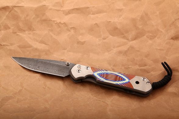 Цена наНож складной Chris Reeve Large Sebenza, сталь дамаск с рисунком 