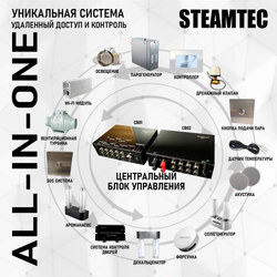 Steamtec TOLO MOMENT 240 - 24 кВт парогенераторы для хамама и турецкой бани / Серия PLATINUM со встроенной музыкой, пультом на 9-ти языках и возможностью монтажа без термодатчиков