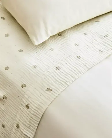 ZARA HOME ДЕТСКАЯ ПРОСТЫНЯ С ПРИНТОМ "СЛОН", СЕРЫЙ