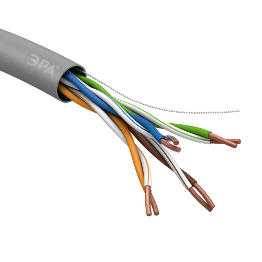 Кабель витая пара ЭРА U/UTP 4x2x24 AWG Cat5e CU PVC 305м | Электротовары