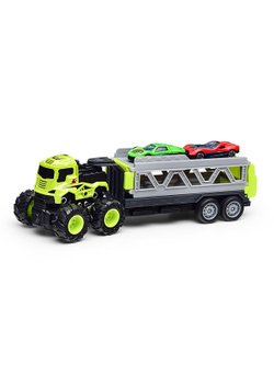Игровой набор Автовоз в комплекте с двумя машинками зеленый (H2104-1)