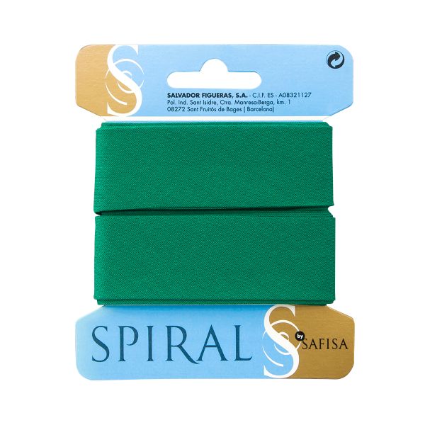 Косая бейка хлопок/полиэстер отрез 30 мм / 2.5 метра, 25 еловый, Safisa (Spiral)
