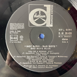 Винтажная виниловая пластинка LP Bad Boys Blue Hot Girls, Bad Boys (Италия 1985) You're A Woman