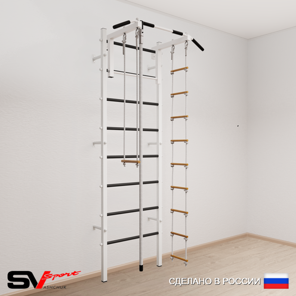 Шведская стенка Sv Sport 516 (Турник стандарт/Канат/Лестница/Трапеция)