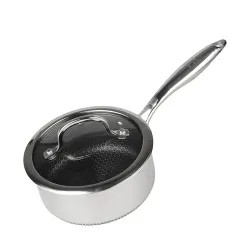 Сотейник 1,4 л с крышкой 16/13,5*13 см New Kitchen Honeycombs нерж. с антиприг. покр. ИНДУКЦИЯ