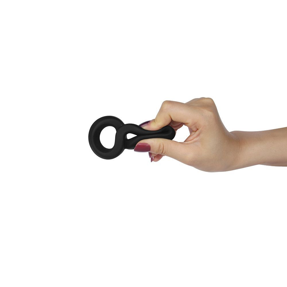Черное двойное эрекционное кольцо Ultra Soft Platinum Cure Silicone Cockring (Цвет: черный)
