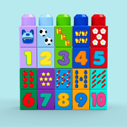 Конструктор Mega Bloks JKG34 Автобус Строй и учись 45 деталей