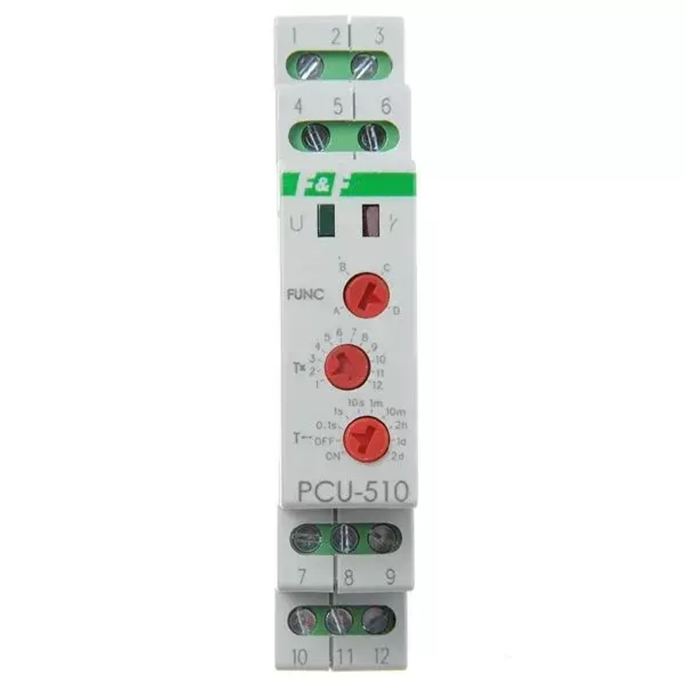 Реле времени PCU-510 2х8А 230В 2 перекл. IP20 многофункц. (диап. врем. 0,1-2073600с)