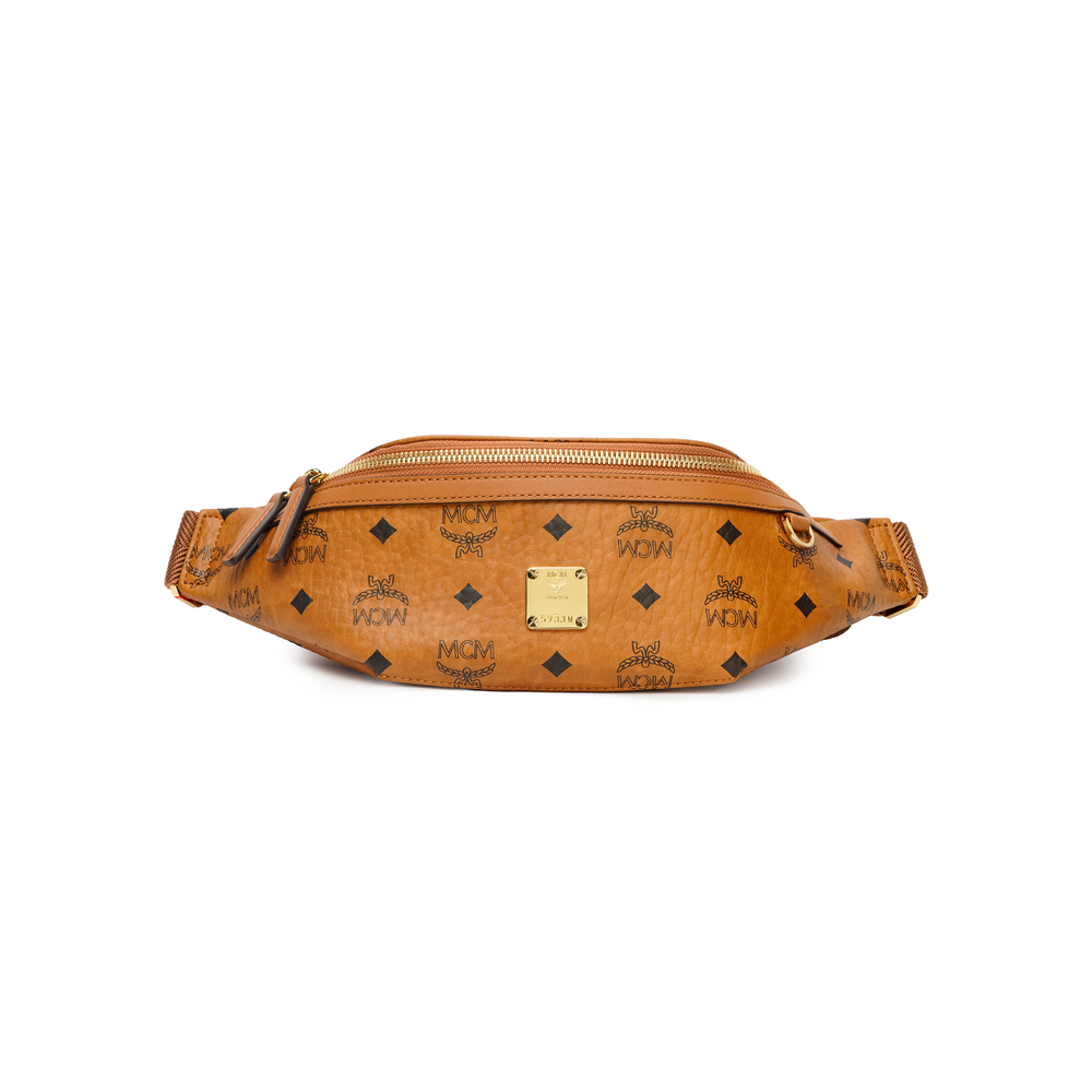 MCM Slim Fursten Belt Bag Small Visetos Cognac