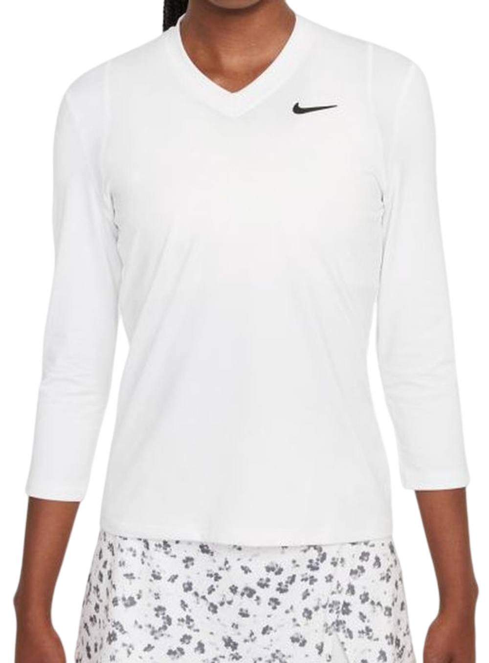 Женская футболка теннисная (Дл.Рукава) Nike Court Victory Dri-Fit Top 3/4 Sleeve W - white/black