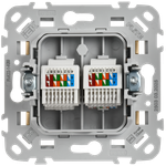 FLITE Розетка 2-местная компьютерная RJ45 категория 5Е UTP РК5е-2-0-ФлШм шамуа IEK
