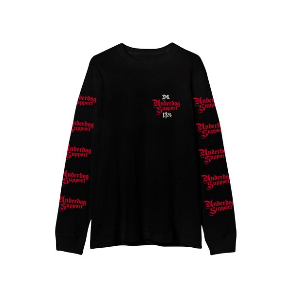 Лонгслив Support Red Pattern черный