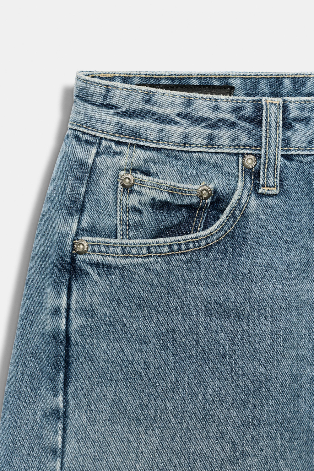 ZARA ДЖИНСЫ ZW COLLECTION ANKLE RELAXED СО СРЕДНЕЙ ПОСАДКОЙ, ГОЛУБОЙ
