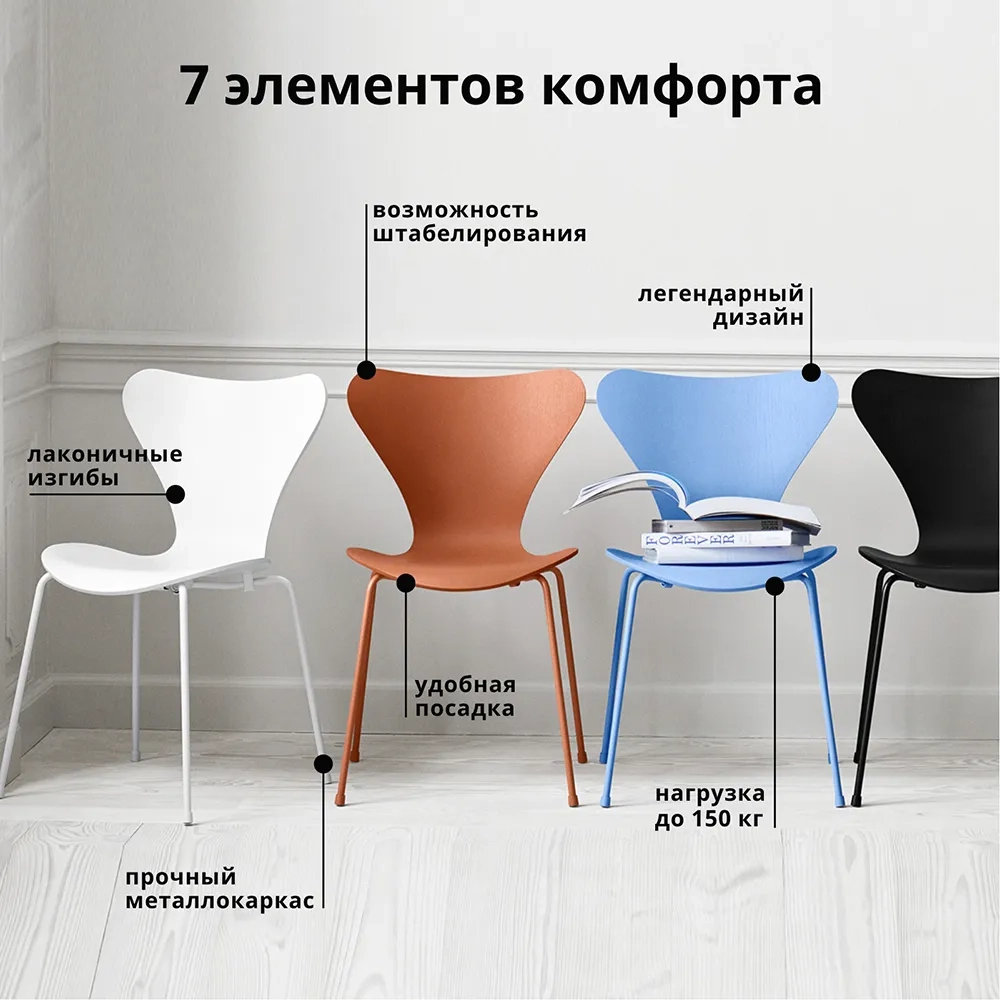Комплект из 2-х стульев Seven Style латте велюр с чёрными ножками