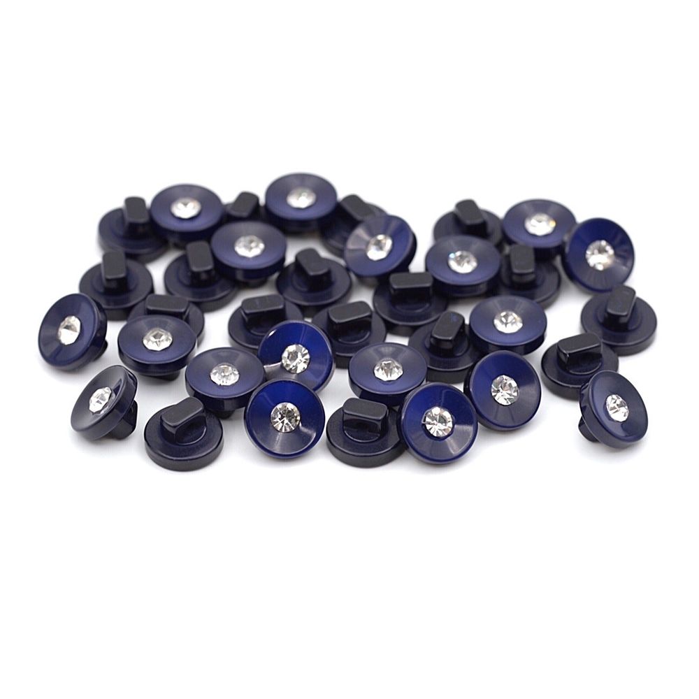 Пуговицы на ножке 16L=10 мм, пластик (blue 2 (синий 2)), 36 шт, PS24