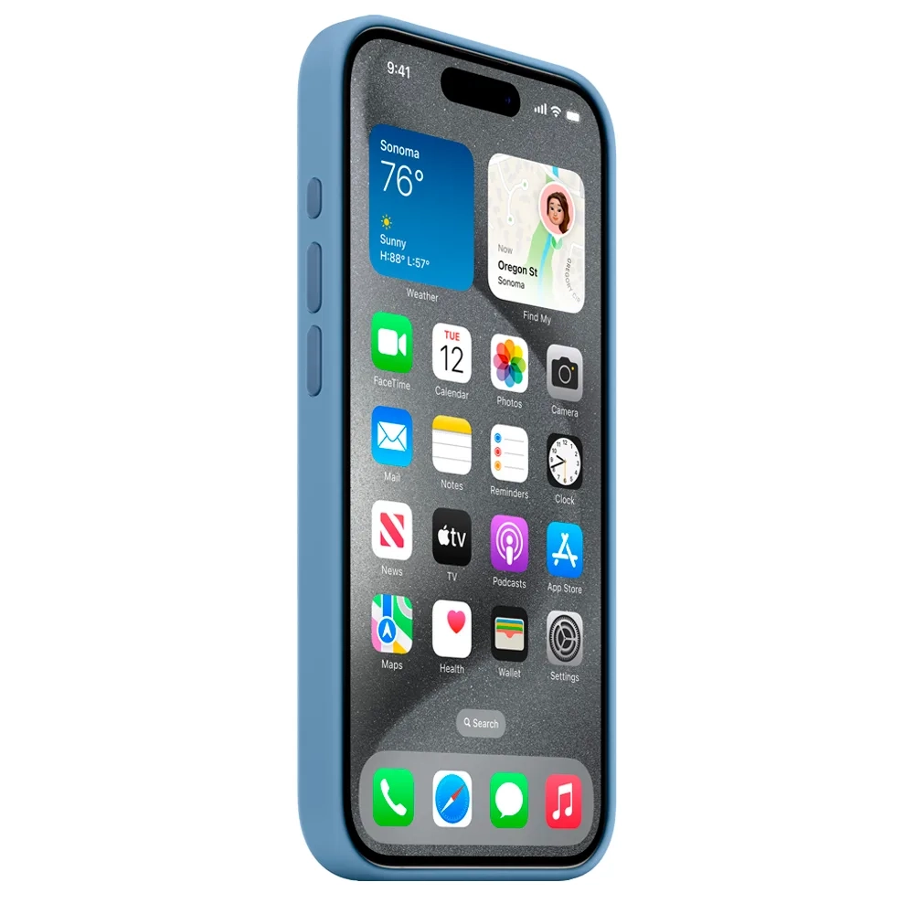 Силиконовый чехол с поддержкой MagSafe Apple Silicone Case для iPhone 15 Pro Max, Winter Blue (Зимняя синева)