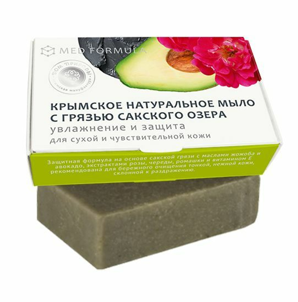 Крымское натуральное мыло на основе грязи Сакского озера УВЛАЖНЕНИЕ И ЗАЩИТА, ТМ ДОМ ПРИРОДЫ