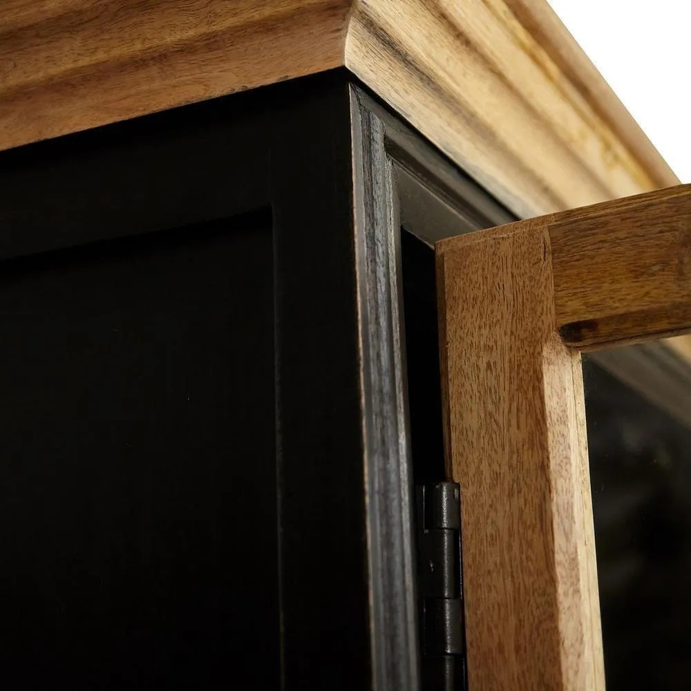 Шкаф книжный Secret de Maison BLACK LABEL (mod. DA-2289) дерево акация, манго, мдф, 110х41х211см, черный/натуральный