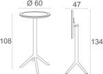 Стол пластиковый барный складной Siesta Contract Sky Folding Bar Table 60, оливковый