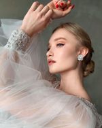 Серьги Клевер 5 лепестков, витраль
