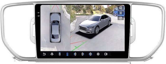Магнитола для KIA Sportage 4 2016-2018 - FarCar BX576M-360 монитор 9.5" 2K QLED на Android 13, Быстрая, CarPlay, 4G SIM-слот, 4 камеры в комплекте