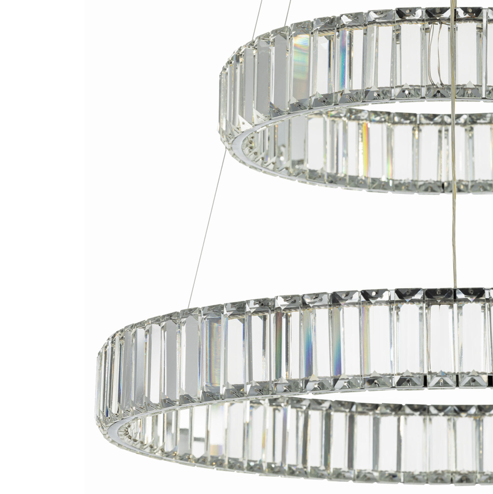 Citilux Чезаре CL338261 LED Люстра хрустальная с пультом Хром
