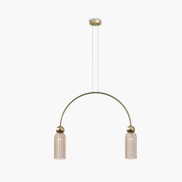 Подвесной светильник 2*Е14 MOD302PL-02CG золото/коньячный Antic Modern Maytoni