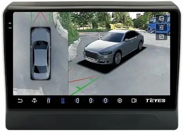 Магнитола для Mitsubishi Delica D5 2019+ - Teyes CC3-2K-360 на Android 10, Быстрая, 2K QLED, CarPlay, 4G SIM-слот, 4 камеры в комплекте