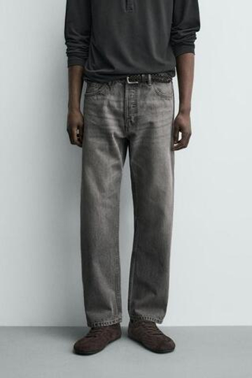 ZARA ДЖИНСЫ REGULAR FIT, СЕРЫЙ