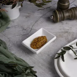 Соусник 60 мл 9,5*6,5 см h2,8 см прямоуг. белый фарфор P.L. Proff Cuisine [12]