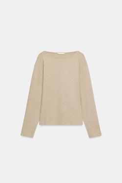 ZARA ПРИТАЛЕННАЯ ФУТБОЛКА, ПЕСОЧНЫЙ МЕЛАНЖ