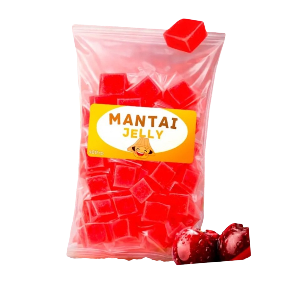 Конфета жевательная Mantai Gelly Вишня-кубики кг