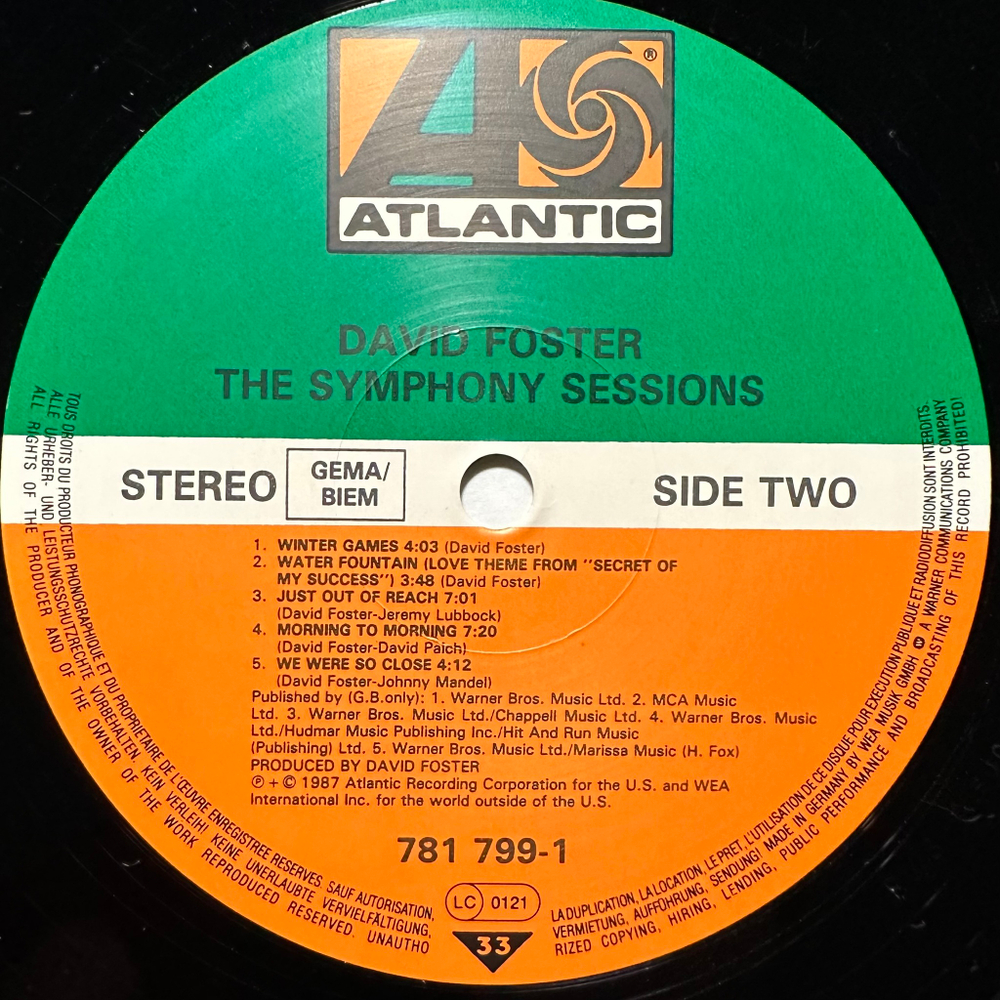 David Foster - The Symphony Sessions (Германия 1987г.)