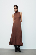 ДЛИННОЕ ПЛАТЬЕ ИЗ ТРИКОТАЖА С БЛЕСТЯЩЕЙ НИТЬЮ — ZARA