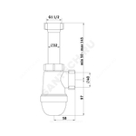 Сифон для кухонной мойки бутылочный 1 1/2"x40 без выпуска Ани АНИ Пласт C0120