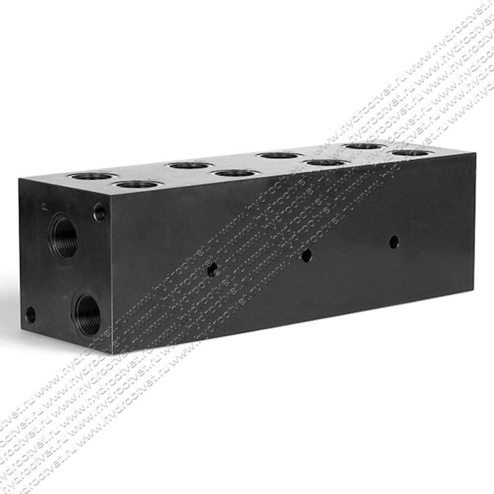 PD10-10A4-ST - Четырехместная стальная плита для гидравлических распределителей и клапанов NG10