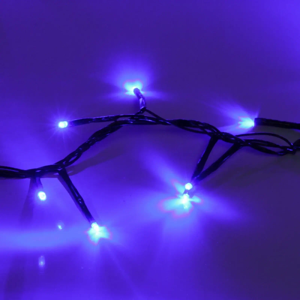 Гирлянда для дома НИТЬ «Твинкл Лайт» 3 м 100 ламп LED, черн.пров, 8 реж, IP-20. Синий (возможность соединения)