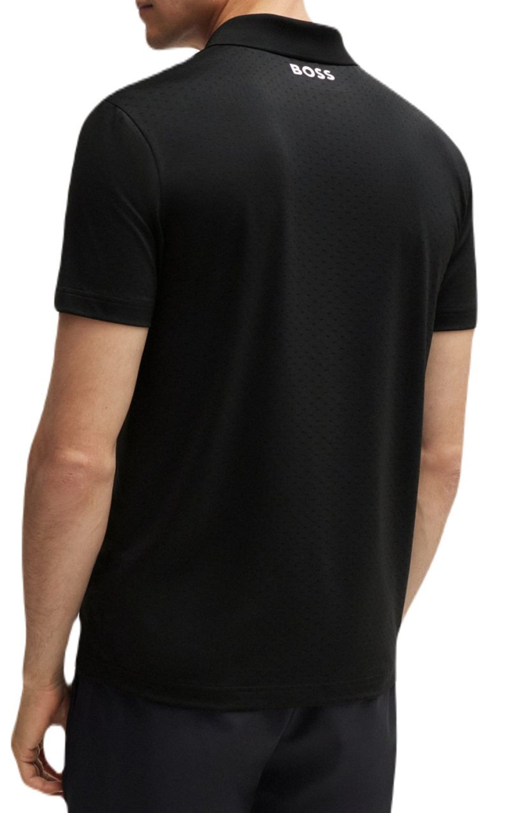 Мужское теннисное поло BOSS Paddytech Degradé-Jacquard Polo Shirt - black