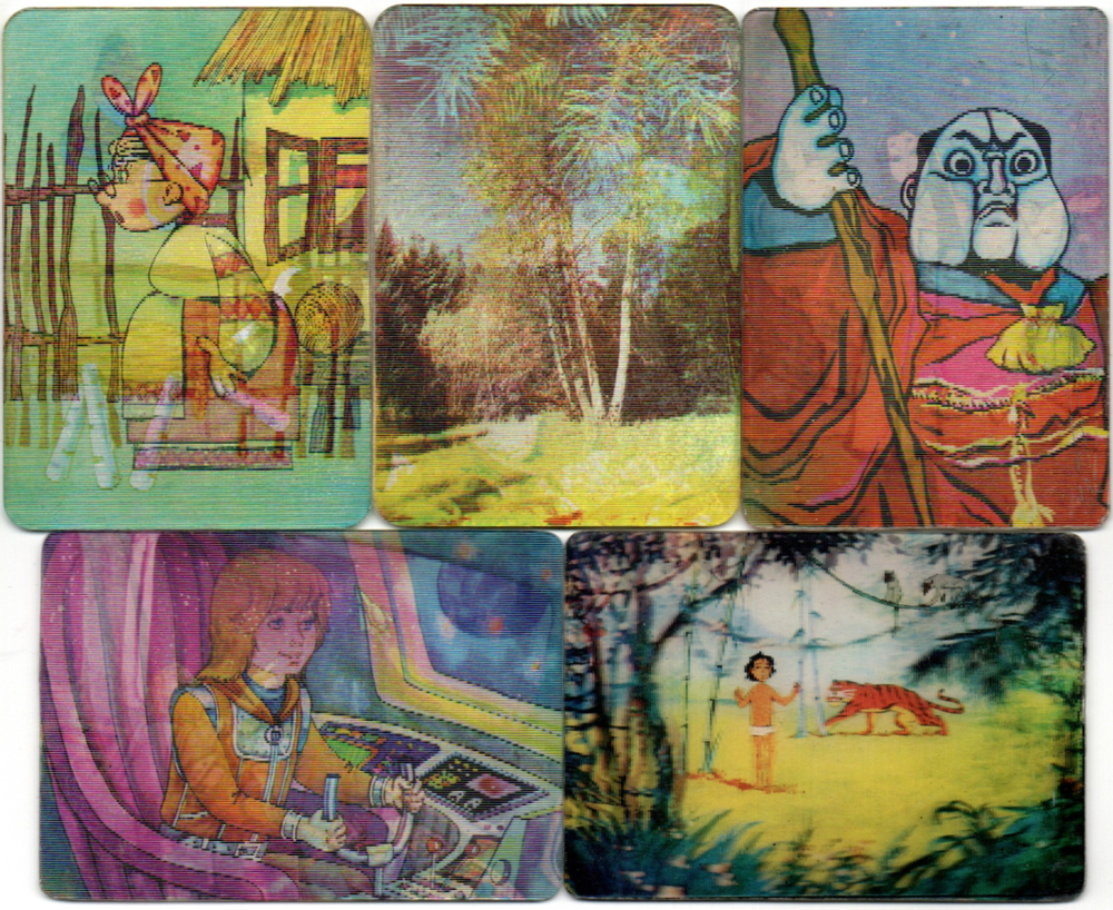 № 78 Набор из 5 переливных (стерео) Календариков . Мультфильмы СССР 1983 год.