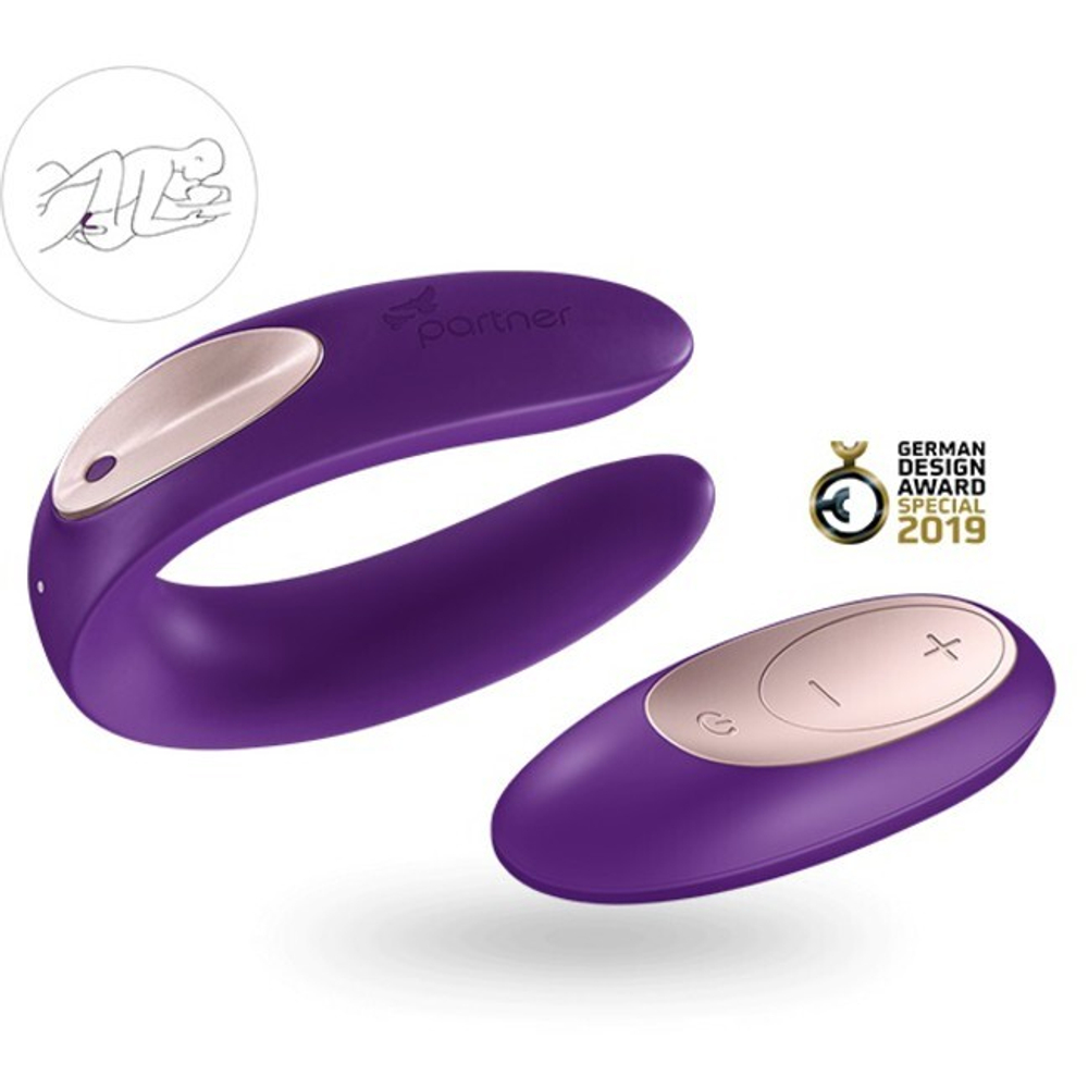 Массажер для пар на дистанционном управлении Satisfyer Partner Plus Remote (Цвет: фиолетовый)