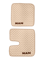 Ковры MAN TGX с 1-м ящиком (механика) (экокожа, бежевый, бежевый кант, коричневая вышивка)