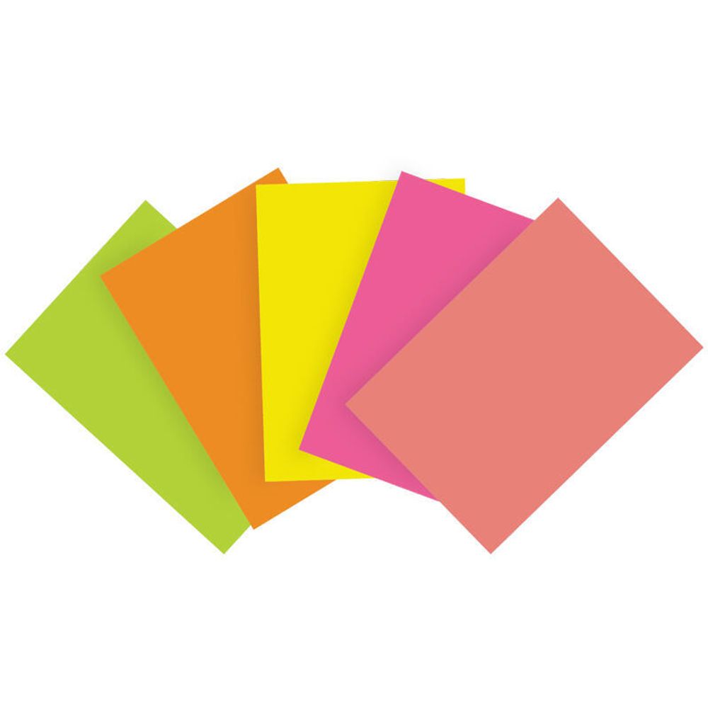 Бумага цветная mix 5цв, 100л, А4, 80г/м2, Спейс OfficeSpace neon