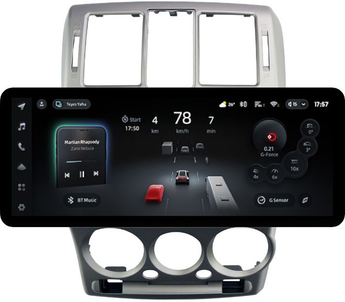 Магнитола для Hyundai Getz 2002-2011 (рамка большая серебро) - Teyes CC4PRO монитор 12.3" 2K QLED + рамка 9, Android 13, Быстрейшая, Snapdragon 778G, ИИ, CarPlay, DSP, 4G SIM-слот