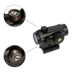 Коллиматор Nikko Stirling Flash 1X30mm NRD30H, 3 МOA, на Weaver - вид с выносными элементами механизмов ввода поправок