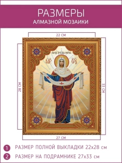 Алмазная мозаика икона на подрамнике 27х33