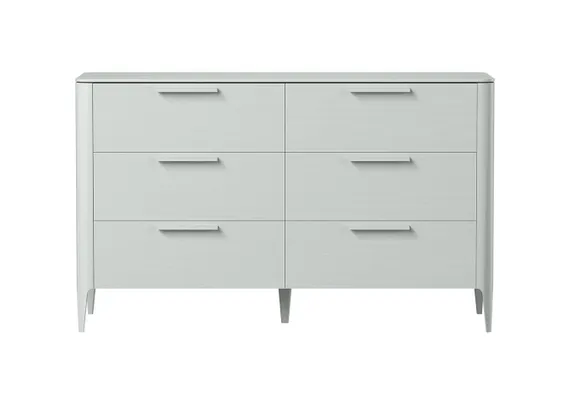 Комод Type oak 6 ящиков ширина 140 см (светло-серый)