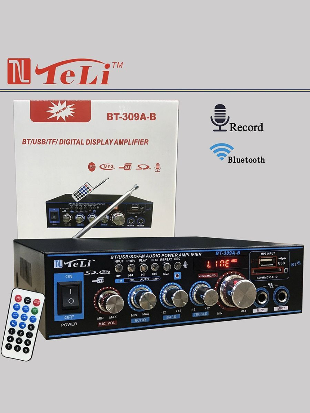 Bluetooth аудио усилитель Teli BT-309A-B